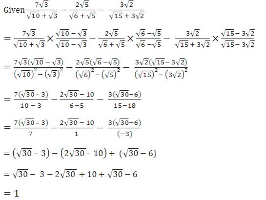 Rationalize The Denominator And Simplify Polynomials Maths Class 9