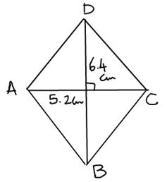 How to draw a rhombus given its two diagonals 